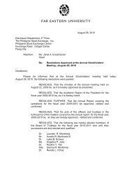 Letter to PSE re FEU data update - Far Eastern University