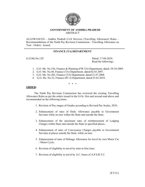 G.O.Ms.No.129 FINANCE - Seri.ap.gov.in