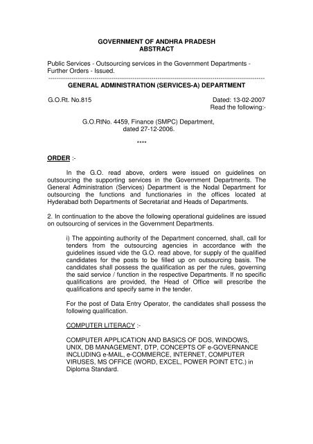 G O Rt No 815 General Administration Seri Ap Gov In G O Rt No 815 General Administration Seri Ap Gov In