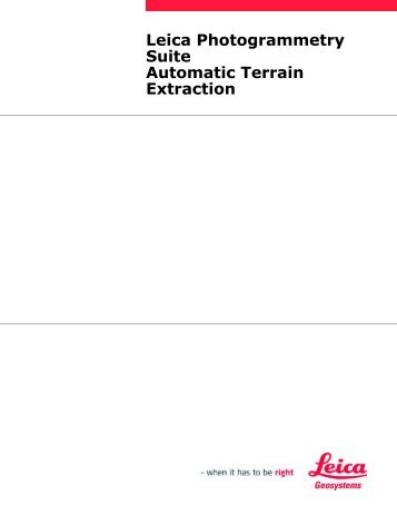 Leica Photogrammetry Suite Automatic Terrain Extraction