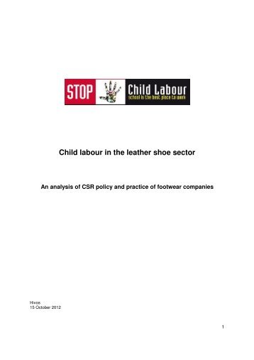 Child labour in the leather shoe sector - Hivos