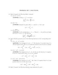 PROBLEM SET 7 SOLUTIONS. (1) (3pts) Compute the following ...