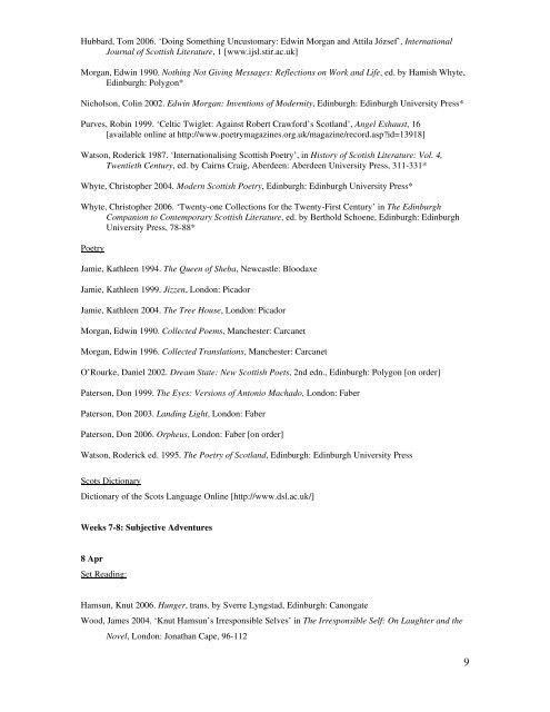 COMPARATIVE PERSPECTIVES ON SCOTTISH W RITING