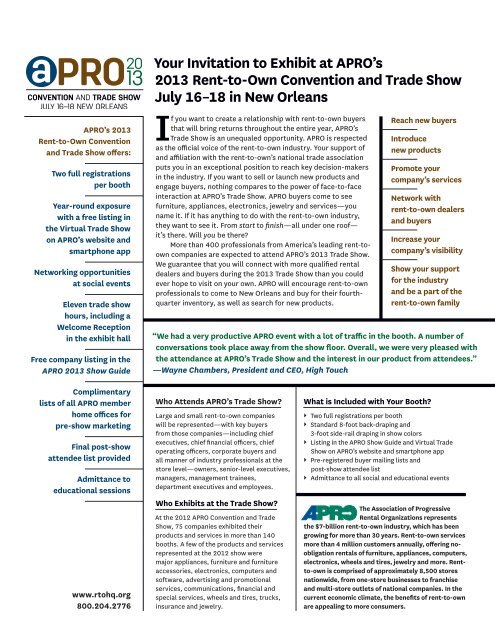 Download APRO's 2013 Invitation to Exhibit