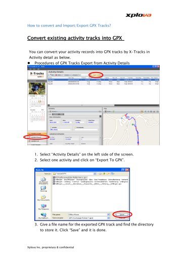 Convert existing activity tracks into GPX - Xplova