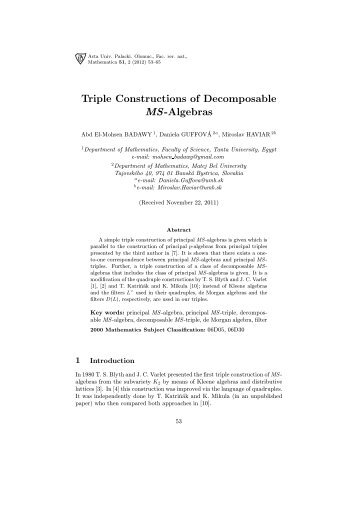 Triple Constructions of Decomposable MS-Algebras