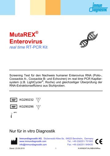 MutaREX ® Enterovirus real time - bei Immundiagnostik