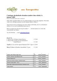 09 01 Catalogus dranken andere dan whisky januari ... - Huis Verloo