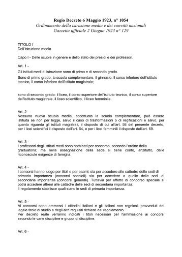 Riforma Gentile - Sintesi Dialettica::: per l'identitÃ  democratica