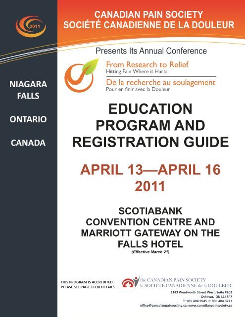 Download the Education Program Guide Here - The Canadian Pain ...