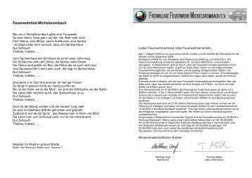 Dienstplan 3. Quartal 2009 - Feuerwehr Michelsrombach