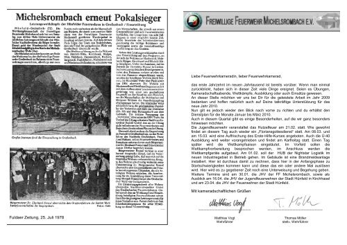 Fuldaer Zeitung, 25. Juli 1978 Mit kameradschaftlichen GrÃ¼ Ãen