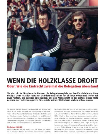 WENN DIE HOLZKLASSE DROHT - Eintracht-Archiv