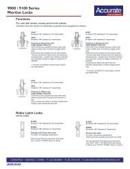 9000 / 9100 Series Mortise Locks - Accurate Lock and Hardware