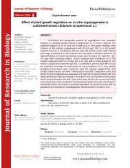 Effect of plant growth regulators on in vitro organogenesis in ...