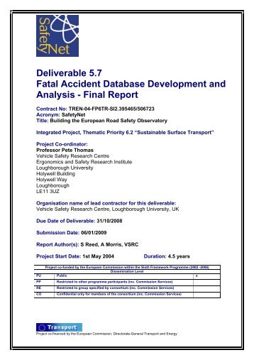 Fatal Accident Database Development and Analysis - ERSO