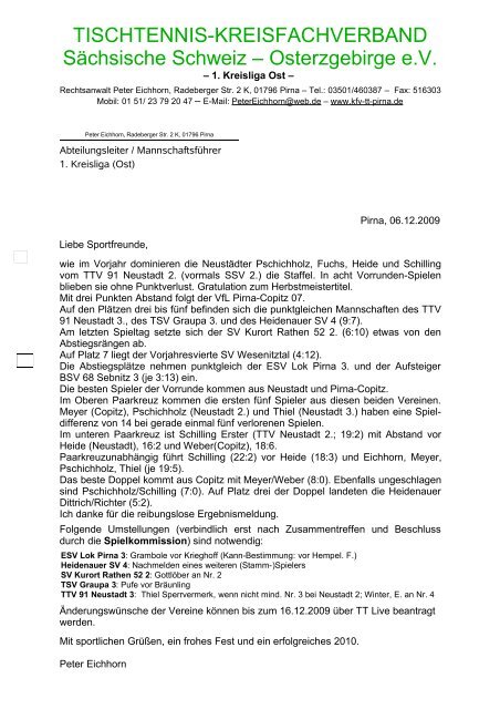 Tischtennis Kreisfachverband Sachsische Schweiz Kfv