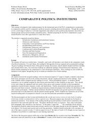 Comparative Politics: Institutions - Department of Political Science