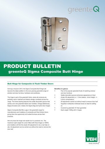 greenteQ Sigma Composite Door Butt Hinge - Vbh (Gb)
