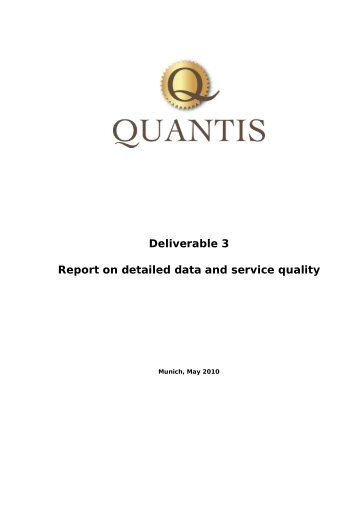 Deliverable 3 Report on detailed data and ... - QUANTIS Project