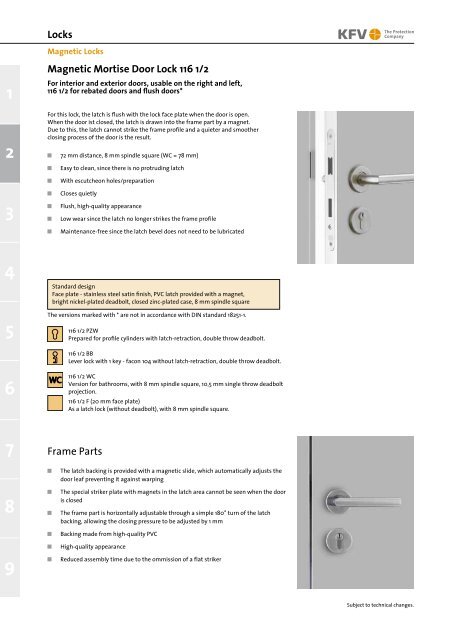 Locks Magnetic Mortise Door Lock 116 1 2 Frame Parts
