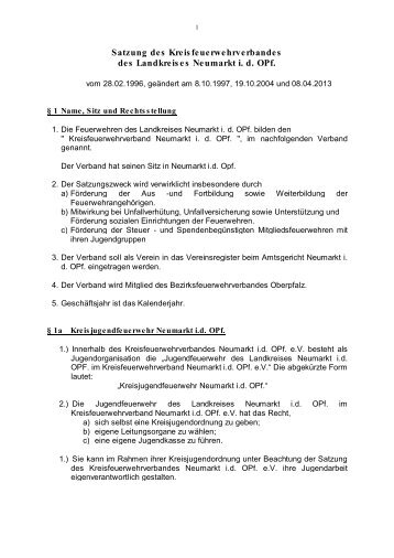 Satzung des KFV Neumarkt i.d.OPf. - Kreisfeuerwehrverband ...