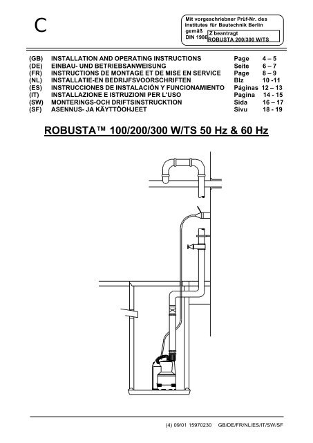 ROBUSTAâ¢ 100/200/300 W/TS 50 Hz & 60 Hz - JucknieÃ Pumpen ...