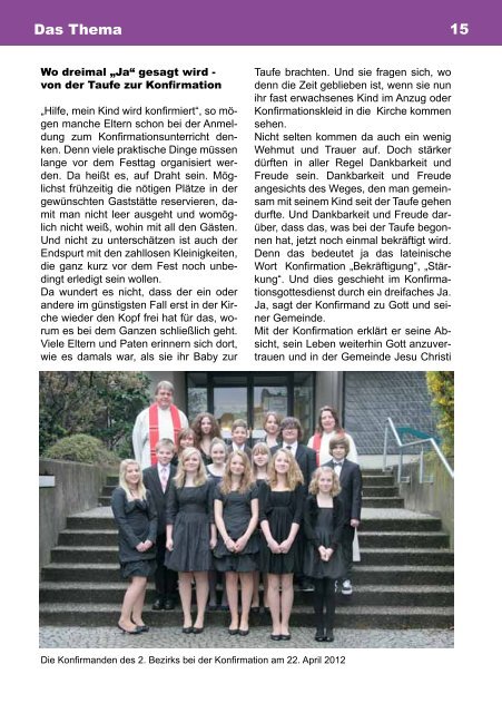 Ausgabe II/2012 - Evangelische Johannes-Kirchengemeinde ...