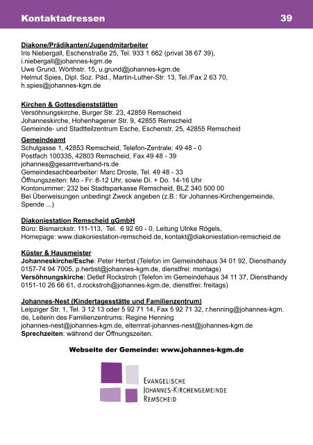 Ausgabe II/2012 - Evangelische Johannes-Kirchengemeinde ...