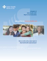 Annual Report Snapshot Brochure - Sutter Health