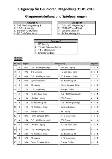 Ergebnisse 3.Tiger-Cup 2015