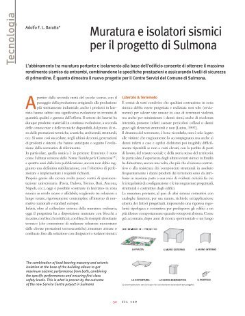 Muratura e isolatori sismici per il progetto di ... - Costruire - Andil