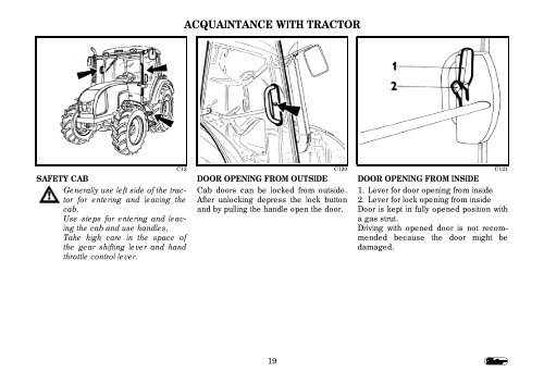 This symbol indicates the tractor