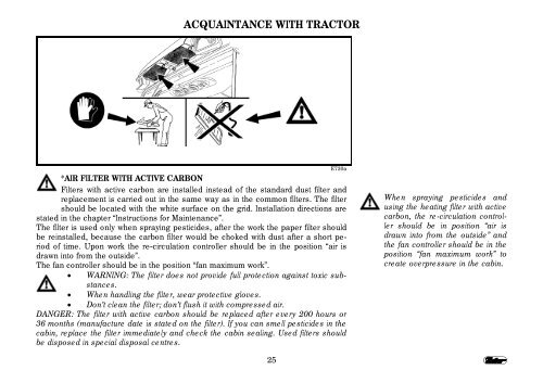 This symbol indicates the tractor