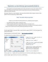 Uputstvo za koriÅ¡Äenje personalnih foldera - Personalni folderi SFB