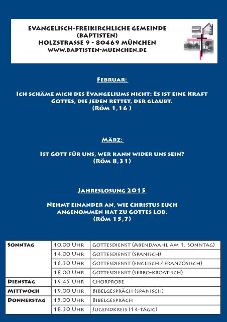 Gemeindemagazin Februar/März 2015