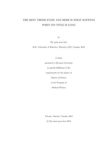 the best thesis ever! and here is what happens when its ... - phymbie