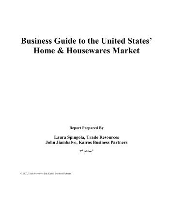 Business Guide to the United States' Home & Housewares Market