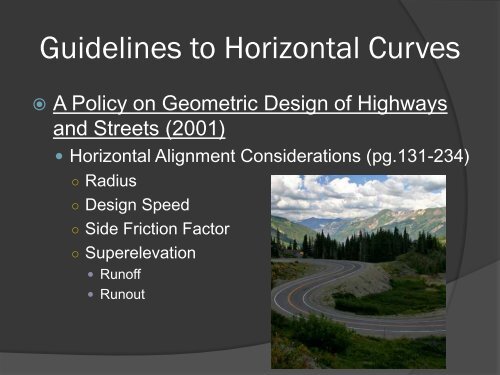 Design of Horizontal Curves