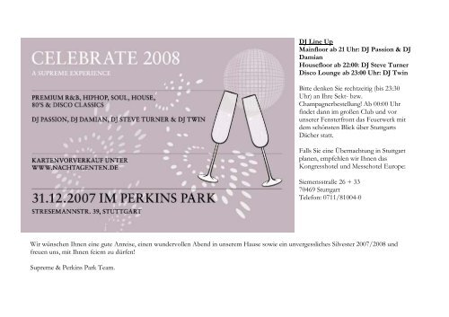 CELEBRATE 2007! A SUPREME EXPERIENCE ... - Perkins Park
