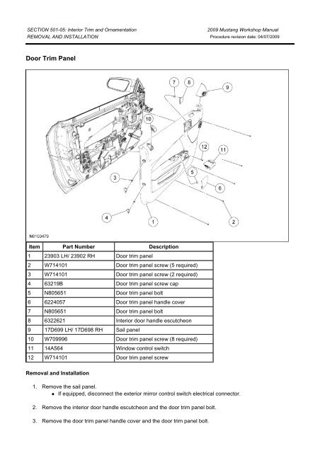 501 05 Interior Trim And Ornamentation Removal And