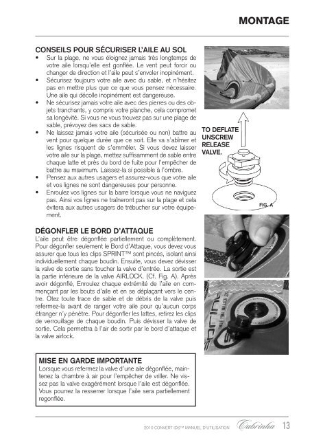 MANUEL D'UTILISATION DE L'AILE FRANCAIS - Cabrinha