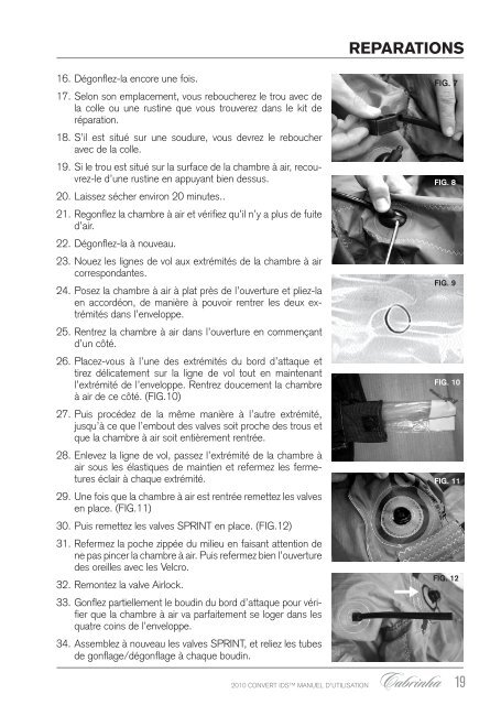 MANUEL D'UTILISATION DE L'AILE FRANCAIS - Cabrinha