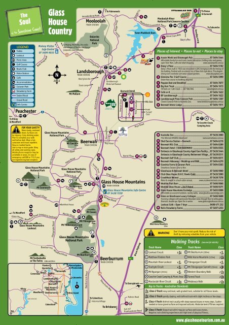 GlassHouse Mountains Driving Map - Hinterland Tourism:Sunshine ...
