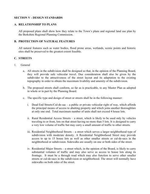 SECTION V - DESIGN STANDARDS A. RELATIONSHIP TO ... - Lenox