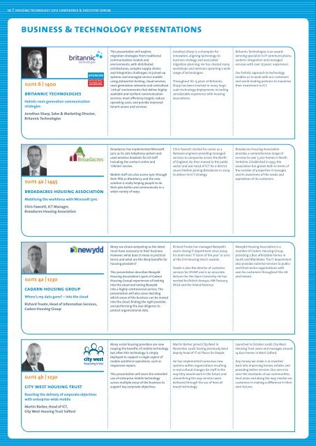 sponsor profiles - Housing Technology