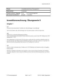 Investitionsrechnung: Übungsserie II - stuber.info
