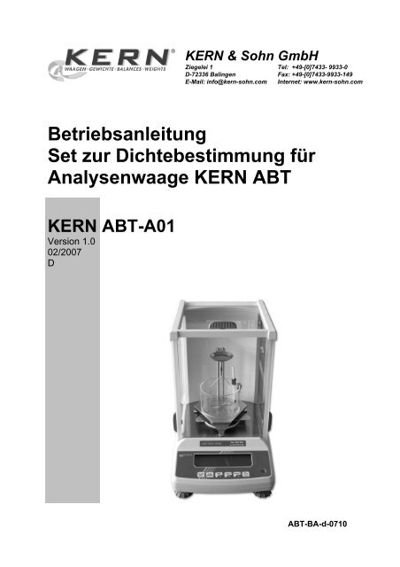 D KERN ABT-A01 - KERN & SOHN GmbH