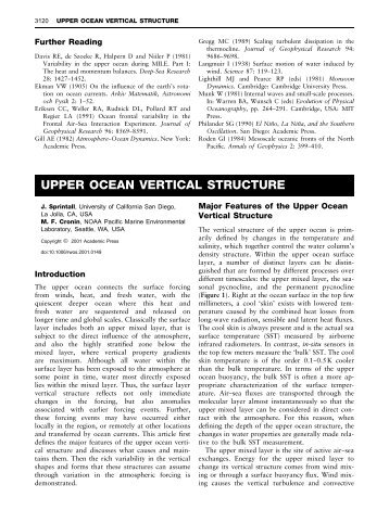 UPPER OCEAN VERTICAL STRUCTURE