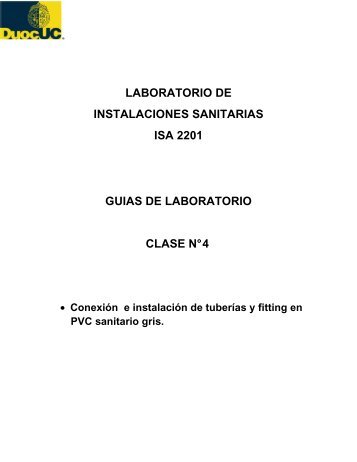 LABORATORIO DE INSTALACIONES SANITARIAS ISA ... - Biblioteca